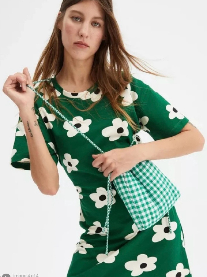 Green Floral Mini Dress - Unbranded